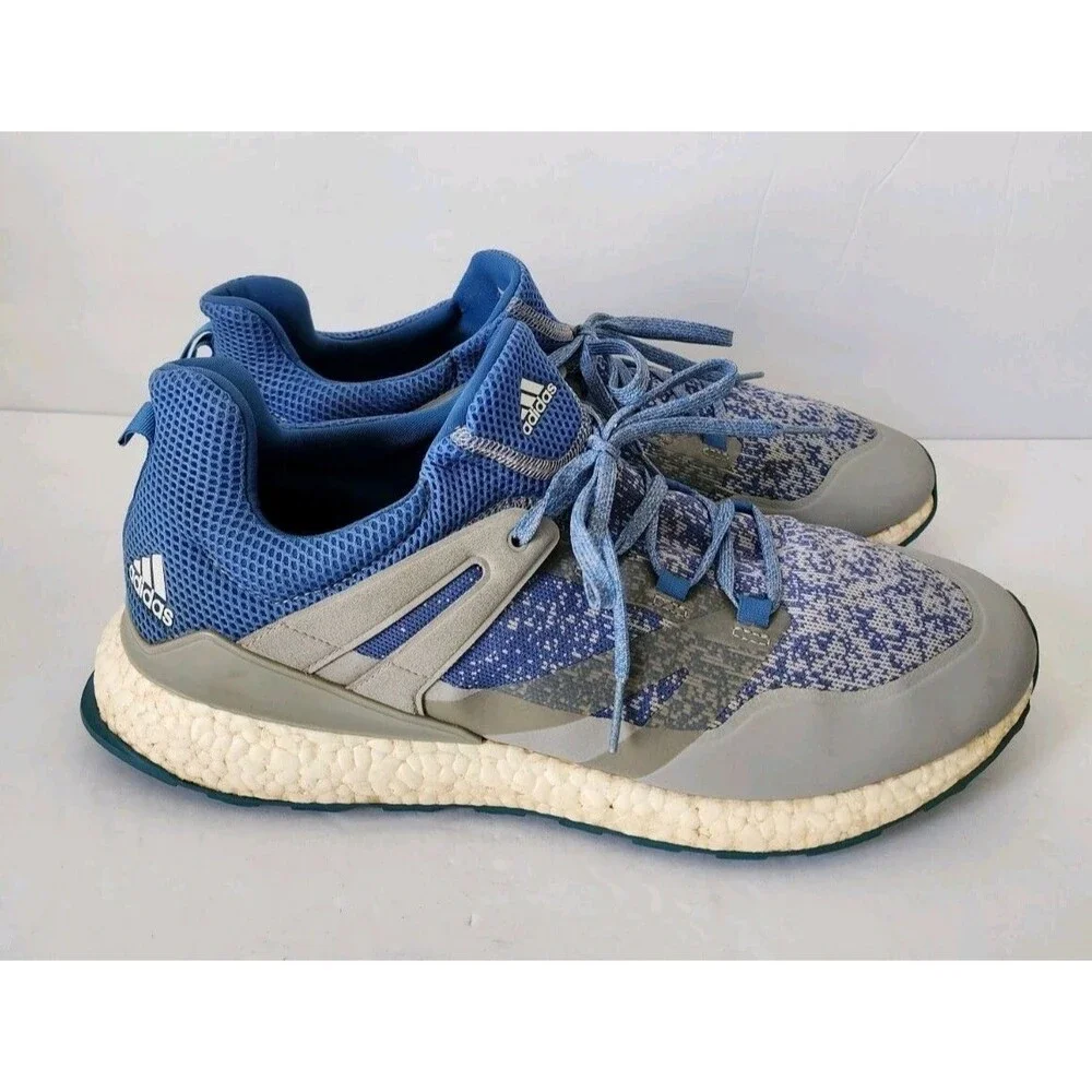 Adidas Crossknit Boost Golf Shoes - Blue & Gray Sneakers - Size 13